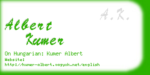 albert kumer business card